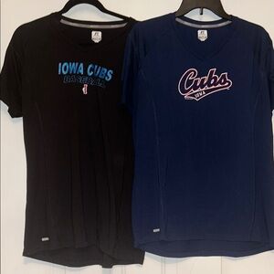 Iowa Cubs Baseball Tee Duo 2XL Black Navy Performance V-Neck Athletic Flattering